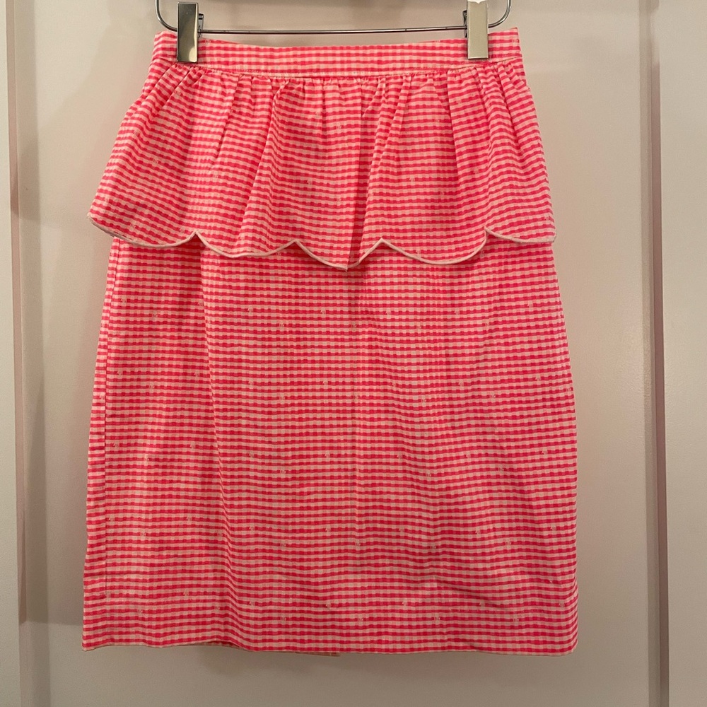 Lilly Pulitzer Thyme Pink Gingham Women's Skirt Size 0